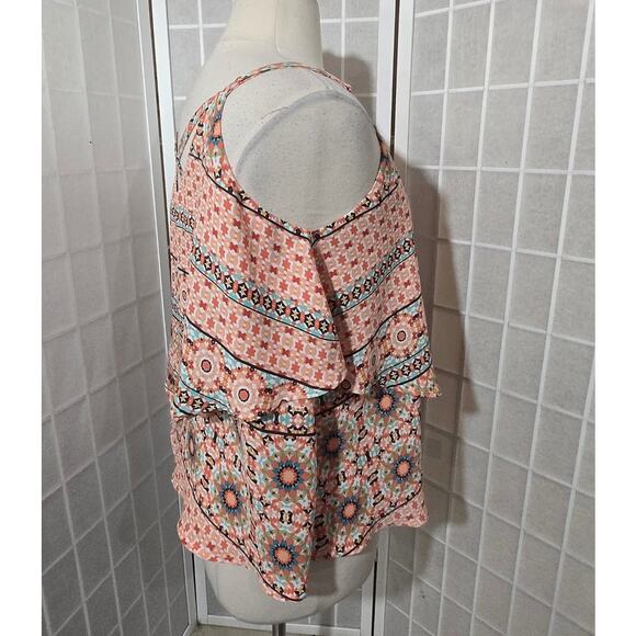 Torrid Floral Tank Layered Crisscross Cami Shirt V-Neck Plus Size: 1X (14/16) - Picture 7 of 7